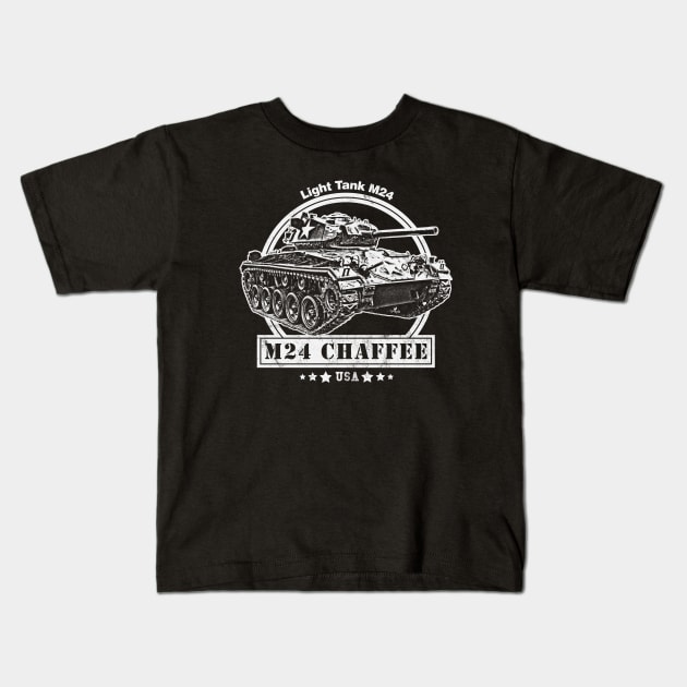 M24 Chaffee WW2 Tank Kids T-Shirt by rycotokyo81